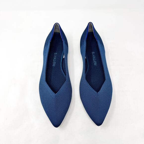 [Rothy’s] The Point Deep Ocean Blue Slip On Washable Ballet Flats Like New 10.5 - Picture 5 of 12